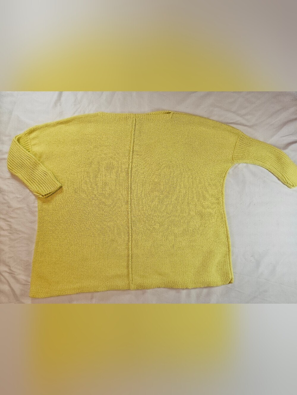 Pure Handknit Womens Yellow Pullover Oversized Knit Sweater Size M/L
